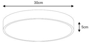 LED Димируем плафон LED/30W/230V 3000-6500K Ø 30 см черен + д.у