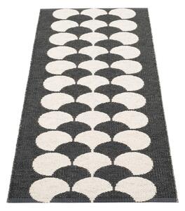Черна и кремава пътека за открито и закрито 70x150 cm Poppy Black Vanilla – Pappelina