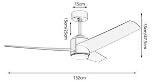 Immax NEO 07280L -LED Вентилатор за таван BEAUTY 18W/230V черен Wi-Fi Tuya + д.у