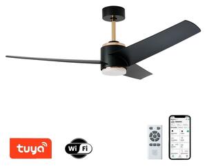 Immax NEO 07280L -LED Вентилатор за таван BEAUTY 18W/230V черен Wi-Fi Tuya + д.у
