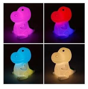 LED RGB димируема презареждаема детска нощна лампа LED/2,5W/5V 3000K 1200 mAh динозавър
