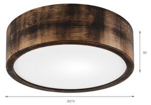 Потолен лампион OAK SMOKY 1xE27/15W/230V, Ø 27,5 см, дъб, тъмнокафяв