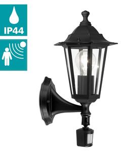 EGLO 22469 - Екстериорен аплик със сензор LATERNA 1xE27/60W черен