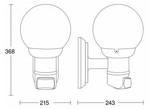 STEINEL 634216 - L 560 S Екстериорен аплик със сензор IP44 черен