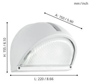 EGLO 89768 - Външна стенна лампа ONJA 1xE27/60W бяла IP44
