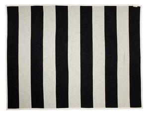 Черно-бял одеяло със смес от вълна 140x180 cm Bob Black Vanilla – Pappelina
