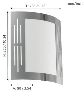 EGLO 82309 - Екстериорна Стенна лампа CITY 1xE27/15W/230V IP44