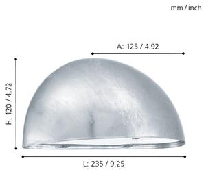 EGLO 90867 - Екстериорна Стенна лампа LEPUS 1xE27/40W поцинкована стомана