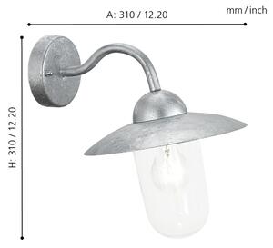 EGLO 88489 - Екстериорна Стенна лампа MILTON поцинкована стомана IP44