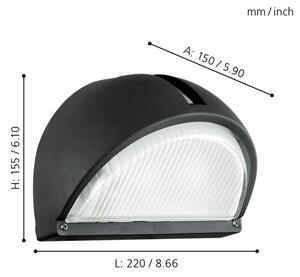EGLO 89767 - Екстериорна Стенна лампа ONJA 1xE27/60W черна IP44