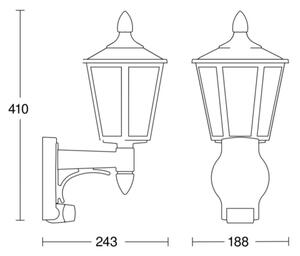 Steinel 617813 - Екстериорен аплик със сензор L 15 1xE27/60W/230V IP44