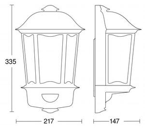 Steinel 644413 - Екстериорен аплик със сензор L 190 S 1xE27/100W/230V IP44