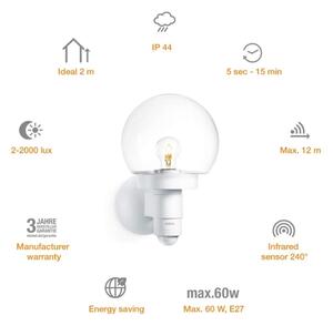 Steinel 657413 - Екстериорен аплик със сензор L 115 S 1xE27/60W/230V IP44