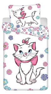 Бяло единично памучно детско спално бельо 140x200 cm Marie Cat "Floral" – Jerry Fabrics
