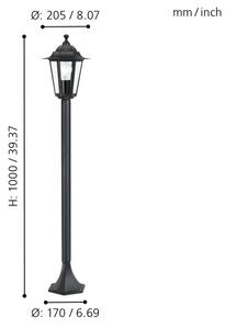 EGLO 22144 - Екстериорна лампа LATERNA 4 1xE27/60W/230V