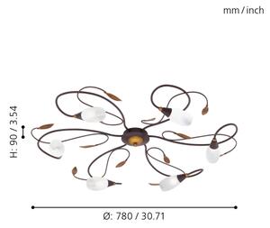 EGLO 90697 - Полилей повърхностно монтиран GERBERA1 6xG9/40W