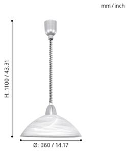 EGLO 87008 - Полилей свиващ се LORD 2 1xE27/60W