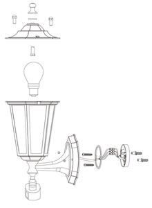 EGLO 22464 - Екстериорна лампа на сензор LATERNA 5 1xE27/60W/230V