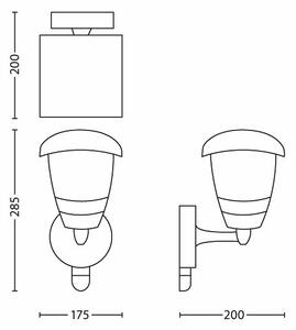 Philips 15388/31/16 - Екстериорна Стенна лампа на сензор MYGARDEN CREEK 1xE27/60W IP44