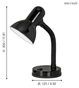 EGLO 9228 - Настолна лампа BASIC 1xE27/40W черна