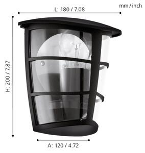 Eglo 93407 - Екстериорен аплик ALORIA 1xE27/60W/230V IP44