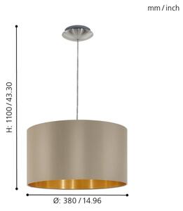 Eglo 31602 - Пендел MASERLO 1xE27/60W/230V