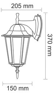 Екстериорен аплик 1xE27/20W/230V IP43 патина