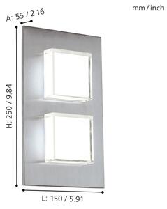 Eglo 93365 - LED Екстериорна Стенна лампа PIAS 2xLED/2,5W/230V IP44