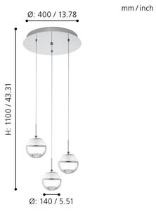 Eglo 93709 - LED Полилей MONTEFIO 1 3xLED/5W/230V