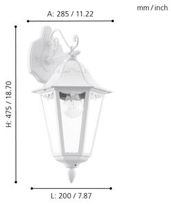 Eglo 93445 - Екстериорна Стенна лампа NAVEDO 1xE27/60W/230V IP44
