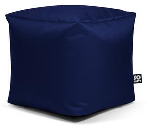 Тъмносин детски пуф Cube M – So Soft?