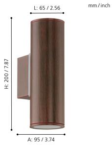 Eglo 94105 - LED Екстериорен аплик RIGA 2xGU10/3W/230V IP44