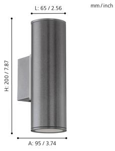 Eglo 94103 - LED Екстериорно осветление RIGA 2xGU10/3W/230V IP44