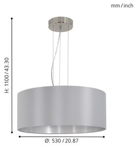 Eglo 31606 - Полилей на кабел MASERLO 3xE27/60W/230V