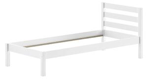 Бяло детско легло от масивен бор без ламелно дъно 90x200 cm Pino – Vipack