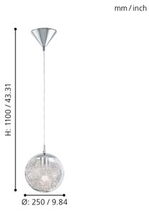 Eglo 93073 - Висяща лампа на кабел LUBERIO 1xE27/60W/230V pr. 25 см