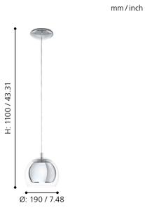 Eglo 94592 - Полилей ROCAMAR 1xE27/60W/230V