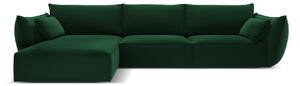 Тъмнозелен кадифен ъглов диван (ляв ъгъл) Vanda – Mazzini Sofas