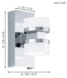 Eglo 94651 - LED лампа за стена в баня ROMENDO 2xLED/4,5W/230V IP44