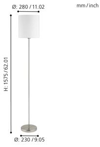 Eglo 95164 - Подова лампа PASTERI 1xE27/60W/230V