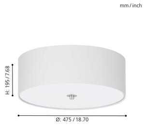 Eglo 94918 - Таванно осветително тяло PASTERI 3xE27/25W/230V
