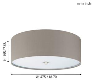 Eglo 94919 - Таванно осветително тяло PASTERI 3xE27/25W/230V