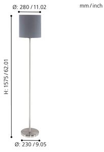 Eglo 95166 - Подова лампа PASTERI 1xE27/60W/230V