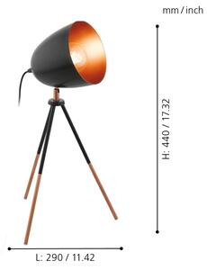Eglo 49385 - Настолна лампа CHESTER 1xE27/60W/230V