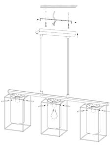 Eglo 49496 - Полилей LONCINO 3xE27/60W/230V
