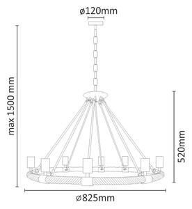 Висящ полилей ROPE ARTHUR 8xE27/20W/230V