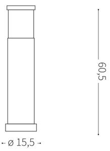 Ideal Lux - Външна лампа TRONCO 1xE27/42W/230V 60 cm IP65 антрацит