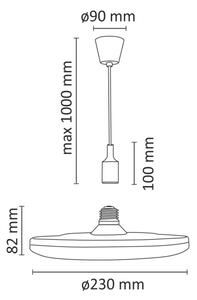 LED Висящи лампи KIKI 1xE27/15W/230V черно