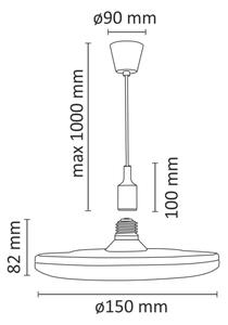 LED Висящи лампи KIKI 1xE27/10W/230V бяла