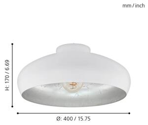 Eglo 94548 - таванно осветително тяло MOGANO 1xE27/60W/230V